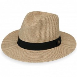 Sun Hats Men's Palm Beach Hat - UPF 50+ 2 3/4" Brim Polyester Braid Adjustable Fit - Beige - CG18M49UWAR $82.08
