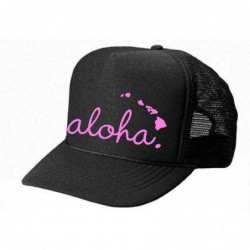 Baseball Caps Hawaii Honolulu HAT - Aloha - Cool Stylish Apparel Accessories - Black-pink Print - CC18562YT3Y $28.55
