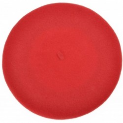 Berets Wool French Beret Hat Solid Color Beret Cap for Women Girls - Red - CR11OBNO4DD $23.56