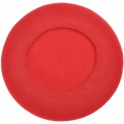 Berets Wool French Beret Hat Solid Color Beret Cap for Women Girls - Red - CR11OBNO4DD $17.90