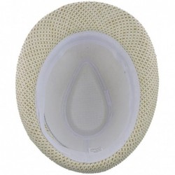 Fedoras Fedora Straw Hat for Mens Women Sun Beach Derby Panama Summer Hats w Brim Black to White - Sand - C9184XLZLCL $34.83