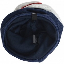 Skullies & Beanies Mens Slouchy Long Oversized Beanie Knit Cap for Summer Winter B08 - Triple Striped Navy - CG12MZ7YXK4 $19.13