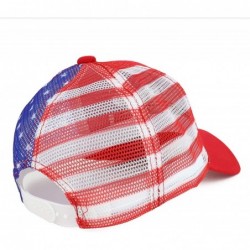 Baseball Caps Trump 2020 Keep America Great USA Flag Print Trucker Cap - Red - CU18SCDIGXQ $26.57