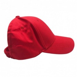Baseball Caps Ponytail Hat-Unisex Baseball Sun Visor Dad Hat for Curly-Thick-Natural Hair - Red(Style 2) - CO18S0U9RMH $34.78