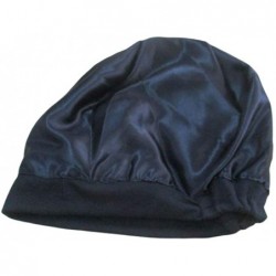Skullies & Beanies Beanie for Women- Satin Lined Cap- Flower Head Wrap- Elegant Turban - Black - CF18YYIQNSY $27.09