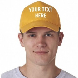 Baseball Caps Custom Hat Add Your Own Text Embroidered Adjustable Size Baseball Cap - Gold - CY195KS5LMD $39.03