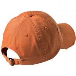 Baseball Caps Distressed Cap - Burnt Orange - CH180AKQX7A $15.39