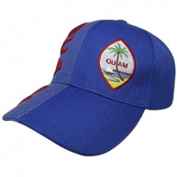 Skullies & Beanies Guam Country Royal Blue with Red Letters Emblem Embroidered Cap Hat - C818MC9ES9Q $17.64