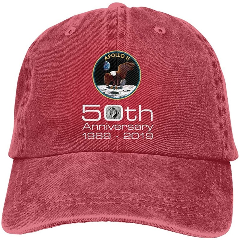 Baseball Caps Apollo 11 50th Anniversary Moon Lunar Landing Baseball Cap for Mens and Womens - Red - CU18SHWMGWC $34.30