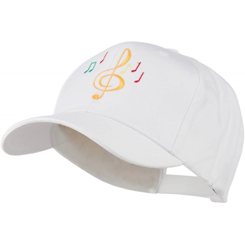 Baseball Caps Treble Clef with Notes Embroidered Cap - White - CO11IH3LYC7 $30.38