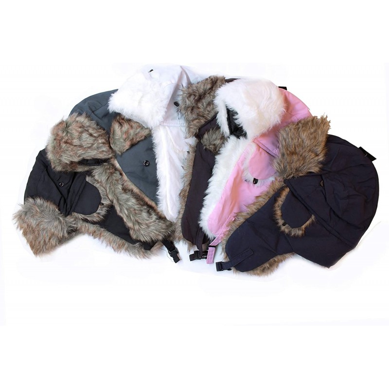 Bomber Hats 3 Pcs Women's Trapper Winter Ear Flap Hat P136 - S7-black-gray-white - C011BFF23HJ $37.02