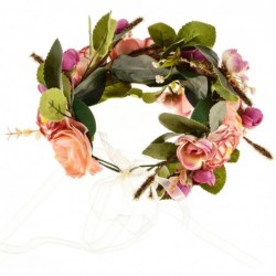 Headbands Rose Flower Headband Floral Crown Garland Halo - Purple - CF12O5DFD20 $16.50