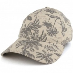 Baseball Caps Tropical Floral Printed Polo Style Adjustable Unstructured Baseball Cap - Stone - CG1857R9X3A $30.51