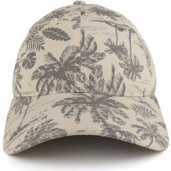 Baseball Caps Tropical Floral Printed Polo Style Adjustable Unstructured Baseball Cap - Stone - CG1857R9X3A $21.97