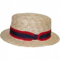 Sun Hats Straw 2 Inch Brim Grosgrain Band Boater Hat - Natural - CF11COFCBI5 $46.79