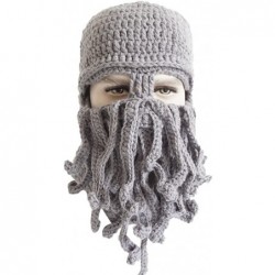 Balaclavas Windproof Warm Knitted Beanie Hat Octopus Cap Wind Ski Mask Hat - Grey - C112NEQW74C $42.10