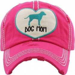 Baseball Caps Dog Mom Women's Vintage Cotton Baseball Hat - Hot Pink - CA18WH0TGLA $31.09