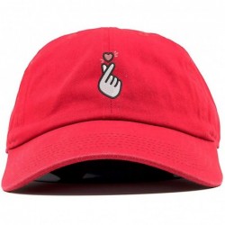 Baseball Caps Kpop Heart Symbol Embroidered Low Profile Soft Crown Unisex Baseball Dad Hat - Vc300_red - CJ18SC8WY65 $33.75