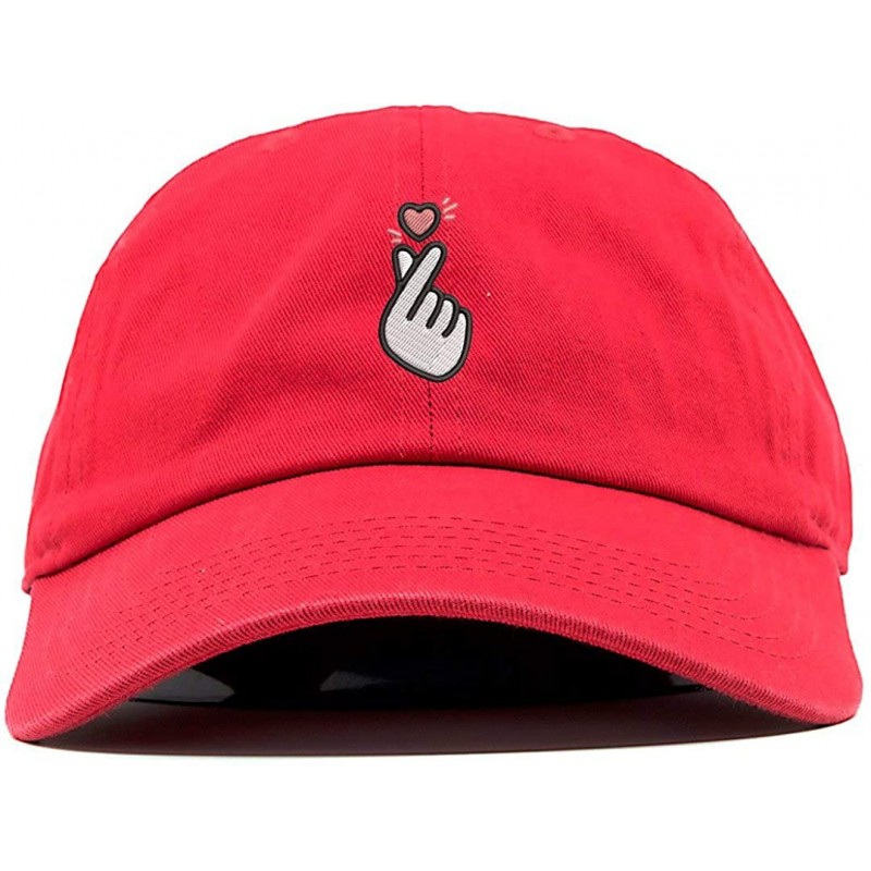 Baseball Caps Kpop Heart Symbol Embroidered Low Profile Soft Crown Unisex Baseball Dad Hat - Vc300_red - CJ18SC8WY65 $29.38