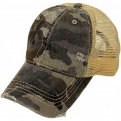 Baseball Caps Everyday Distressed Trucker Mesh Summer Vented Baseball Sun Cap Hat - Camouflage Gray - C2196XCX40M $20.52