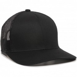Baseball Caps Structured mesh Back Trucker Cap - Black - C318254RLEE $25.85