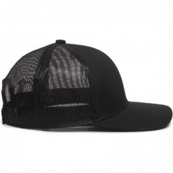 Baseball Caps Structured mesh Back Trucker Cap - Black - C318254RLEE $18.28