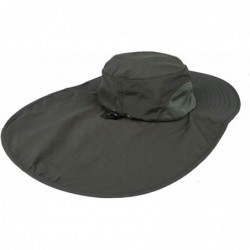 Sun Hats Unisex Outdoor Hats Sun Protection Fishing Hat Wide Brim Neck Flap UPF 50+ - Armygreen - CX18RE6UN5R $20.81