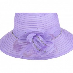 Sun Hats Women's Kentucky Derby Bowler Church Cloche Hat Organza Bridal Dress Cap - Purple - C1189GI7LYI $18.76