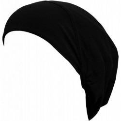Skullies & Beanies Cotton Beanie Snood Large Hijab Chemo Cap - Black - C1180Q793SN $23.64