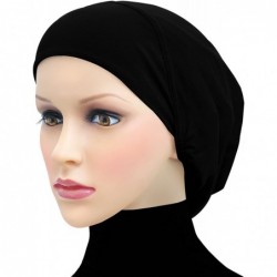 Skullies & Beanies Cotton Beanie Snood Large Hijab Chemo Cap - Black - C1180Q793SN $16.29