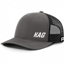 Baseball Caps Trump 2020 KAG Lower Left Back Mesh Hat- Trump Hat - Charcoal Front / Black Mesh - CU18XE6HTX2 $28.65