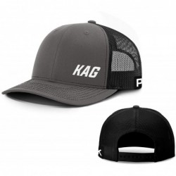 Baseball Caps Trump 2020 KAG Lower Left Back Mesh Hat- Trump Hat - Charcoal Front / Black Mesh - CU18XE6HTX2 $28.65
