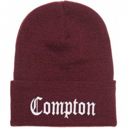 Skullies & Beanies 3D Embroidered Compton Warm Knit Beanie Cap Yupoong - Maroom - CP120S59JV9 $24.37