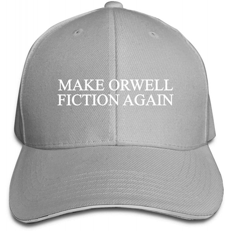 Baseball Caps Make Orwell Fiction Again Trucker Hat Baseball Cap Adjustable Sandwich Hat - Ash - CZ18IQ68O9W $25.18
