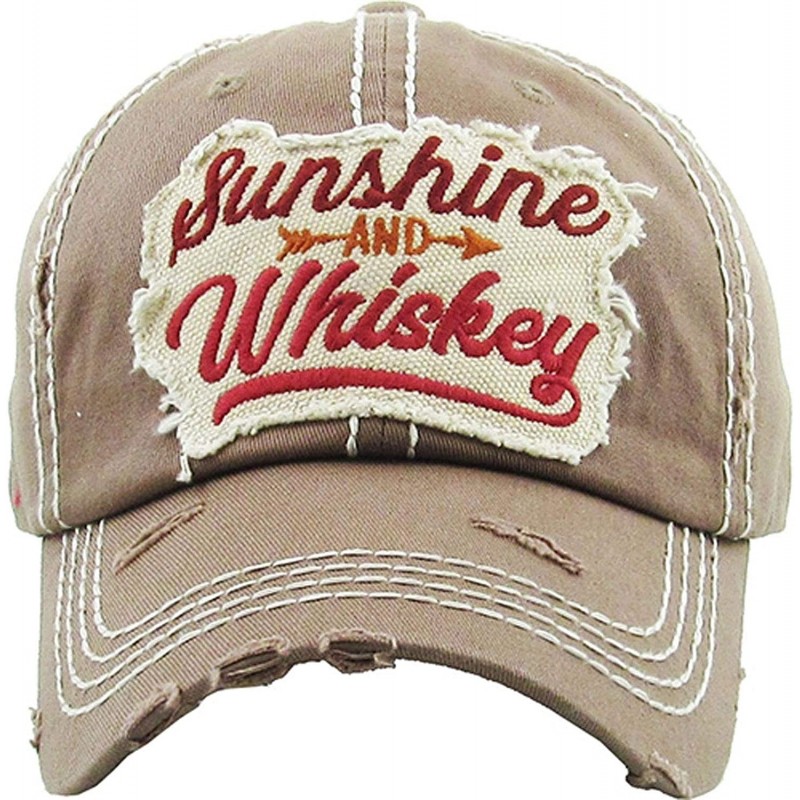 Baseball Caps Women's Sunshine & Whiskey Vintage Baseball Hat Cap - Brown - CJ18HL54RUN $32.12
