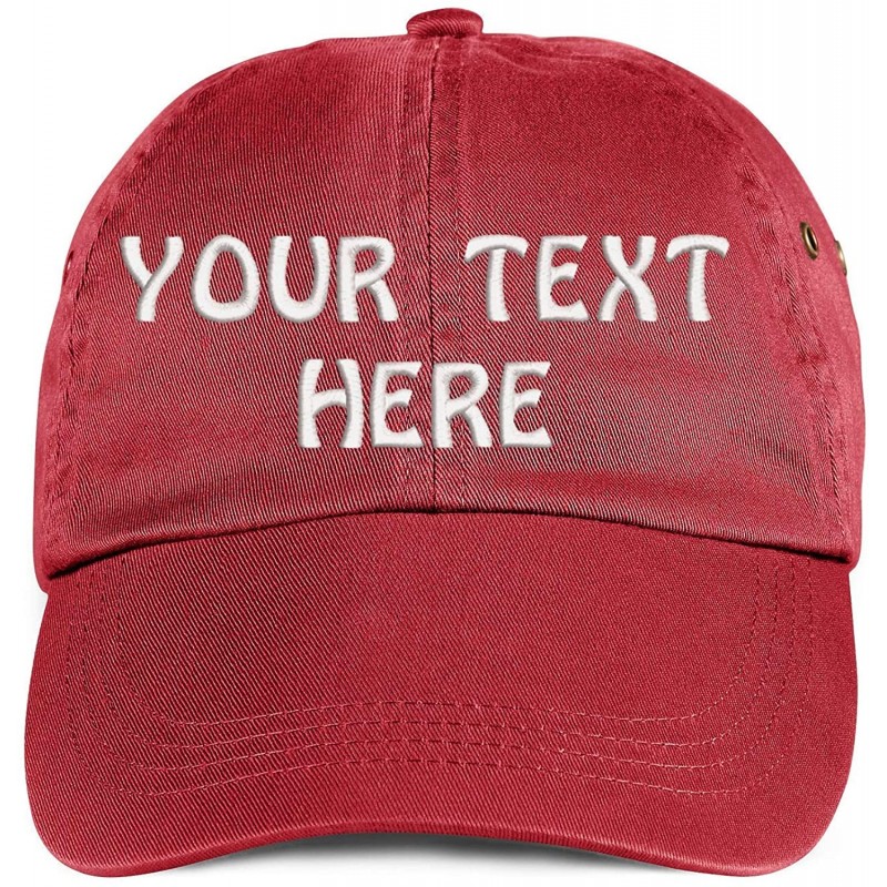 Baseball Caps Soft Baseball Cap Custom Personalized Text Cotton Dad Hats for Men & Women. Embroidered Your Text - Red - CF196...