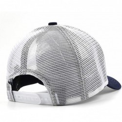 Baseball Caps Unisex Dad Cap Trucker Hat Casual Breathable Baseball Snapback - Navy-blue-3 - CM18Q9S5E43 $31.18