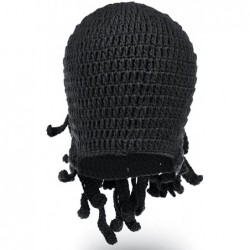 Skullies & Beanies Beard Hat Beanie Hat Knit Hat Winter Warm Octopus Hat Windproof Funny for Men & Women - Black - CG124RJECT...