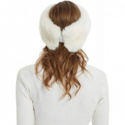 Cold Weather Headbands Faux Fur Winter Headband-Womens Fashionable Ski Hat Ear Warmer Headwrap with Elastic - White - CL18L4A...