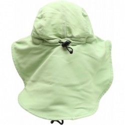 Sun Hats Outdoor Sun Protection Hunting Hiking Fishing Cap Wide Brim hat with Neck Flap - Lime Green - CA18G7UZQ6U $18.19