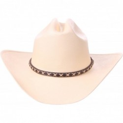 Cowboy Hats Faux Western Style Pinch Front Canvas Cowboy Cowgirl Hat - Classic Sand - C81802WXL58 $31.14