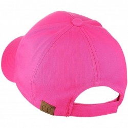 Baseball Caps Women's Embroidered Quote Adjustable Cotton Baseball Cap - Happy Camper- Hot Pink - CK180OTN0QA $20.02