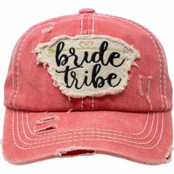 Baseball Caps Womens Bride Tribe Baseball Cap I Do Bachelorette Wedding Party Hat - Bride Tribe - Coral - CA18RMHGEC8 $38.72