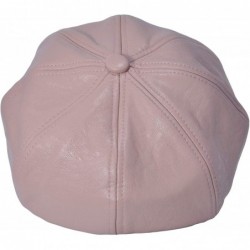 Newsboy Caps Womens PU Leather Newsboy Caps Gatsby Apple Cabbie Hat for Girls - Light Pink - C018Y32963R $20.72