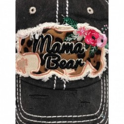 Baseball Caps Mama Bear Leopard Women's Cotton Vintage Baseball Hat - Black - CA18X5YR5R3 $22.24