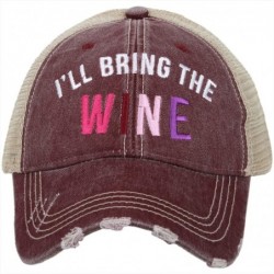 Baseball Caps I'll Bring The Wine Baseball Hat - Trucker Hat for Women - Stylish Cute Ball Hat - Wine - CO18S84A06G $55.39