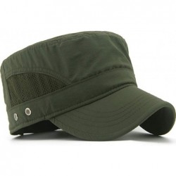 Skullies & Beanies Mens Womens Quick Dry Cadet Cap Waterproof Army Military Hat Flat Top Caps Mesh Inner - A-green - CC11ACXS...