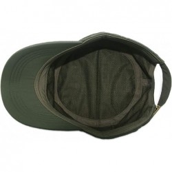 Skullies & Beanies Mens Womens Quick Dry Cadet Cap Waterproof Army Military Hat Flat Top Caps Mesh Inner - A-green - CC11ACXS...