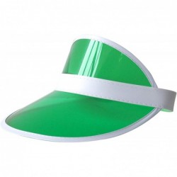 Sun Hats Clear Red Plastic Bigs Novelties Tennis Beach Colored Dealer's Visor Party Accessory Sun Hat (Green) - CF18H3QN9YW $...