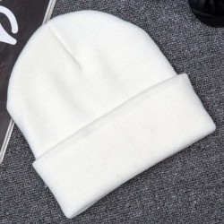 Skullies & Beanies Women's Winter Wool Cap Hip hop Knitting Skull hat - Alien White - CW12OCD3F1B $26.90